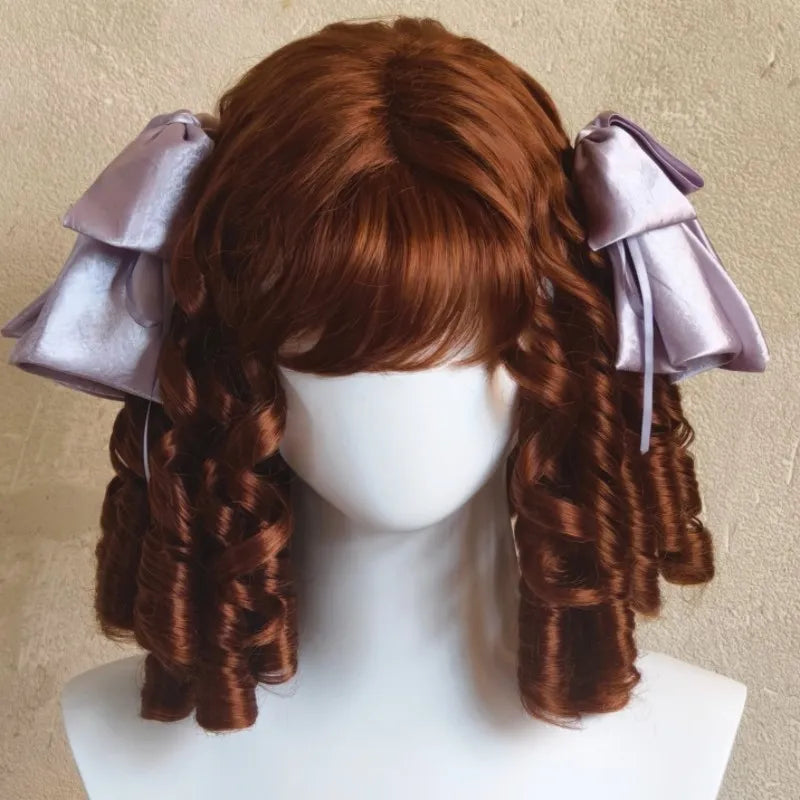 Short Explosive Flash Roman Roll Wig Imported Silk Lolita Wig Cute Oil Painting Mabuhi