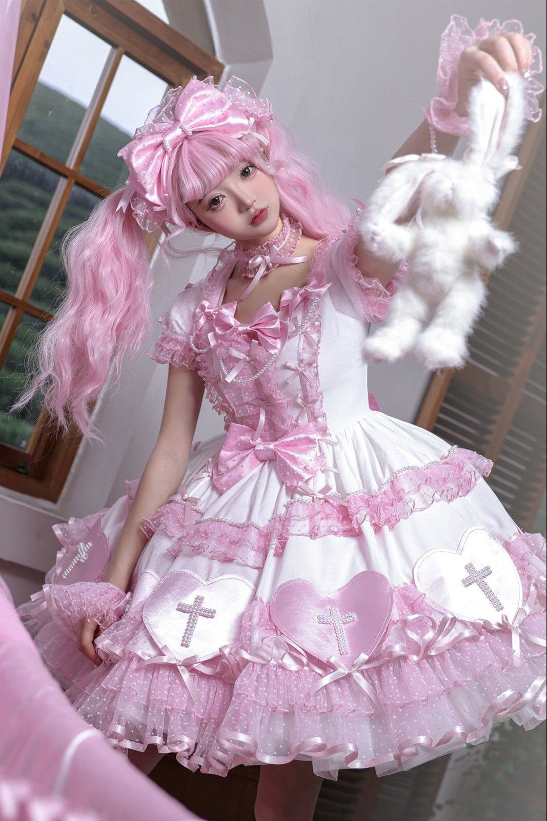 Showa Cross Lovers · Pink White - LolitaEraPink DressSShowa Cross Lovers · Pink White