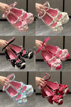 Showa Vow 2.0 Hime Goto Wedge Blue Heels - LolitaEraBlue 6cm35Showa Vow 2.0 Hime Goto Wedge Blue Heels