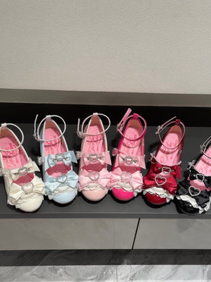 Showa Vow 2.0 Hime Goto Wedge Pink Heels - LolitaEraPink 6cm35Showa Vow 2.0 Hime Goto Wedge Pink Heels