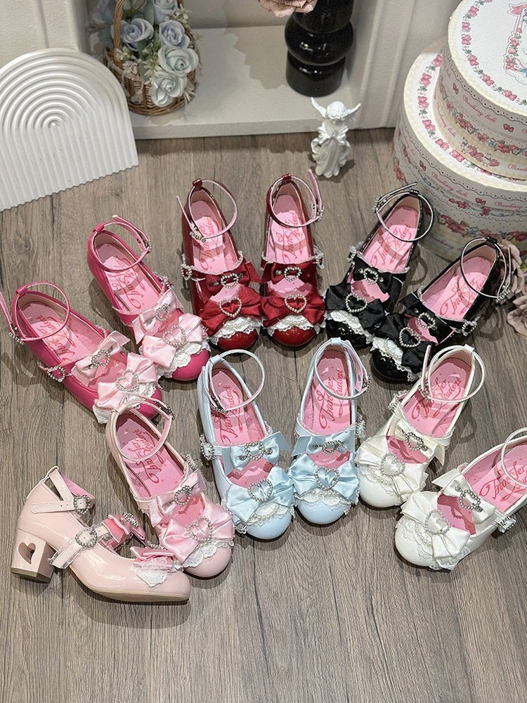Showa Vow 2.0 Hime Goto Wedge Pink Heels - LolitaEraPink 6cm35Showa Vow 2.0 Hime Goto Wedge Pink Heels