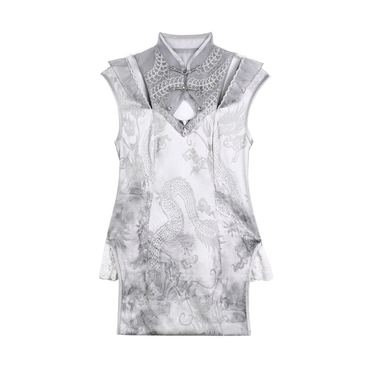 Silver Moon Girl Maid Apron Dress Set - LolitaEraWhite DressSSilver Moon Girl Maid Apron Dress Set