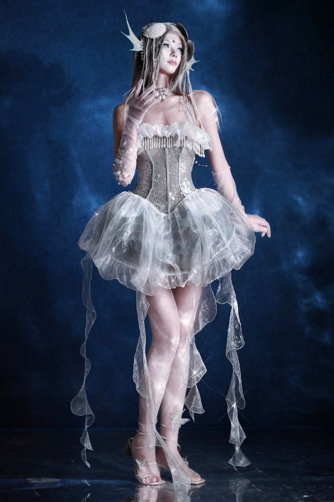 Siren's Call Sequin Boned Corset Dress LE1207 - LolitaEraDressSSiren's Call Sequin Boned Corset Dress LE1207