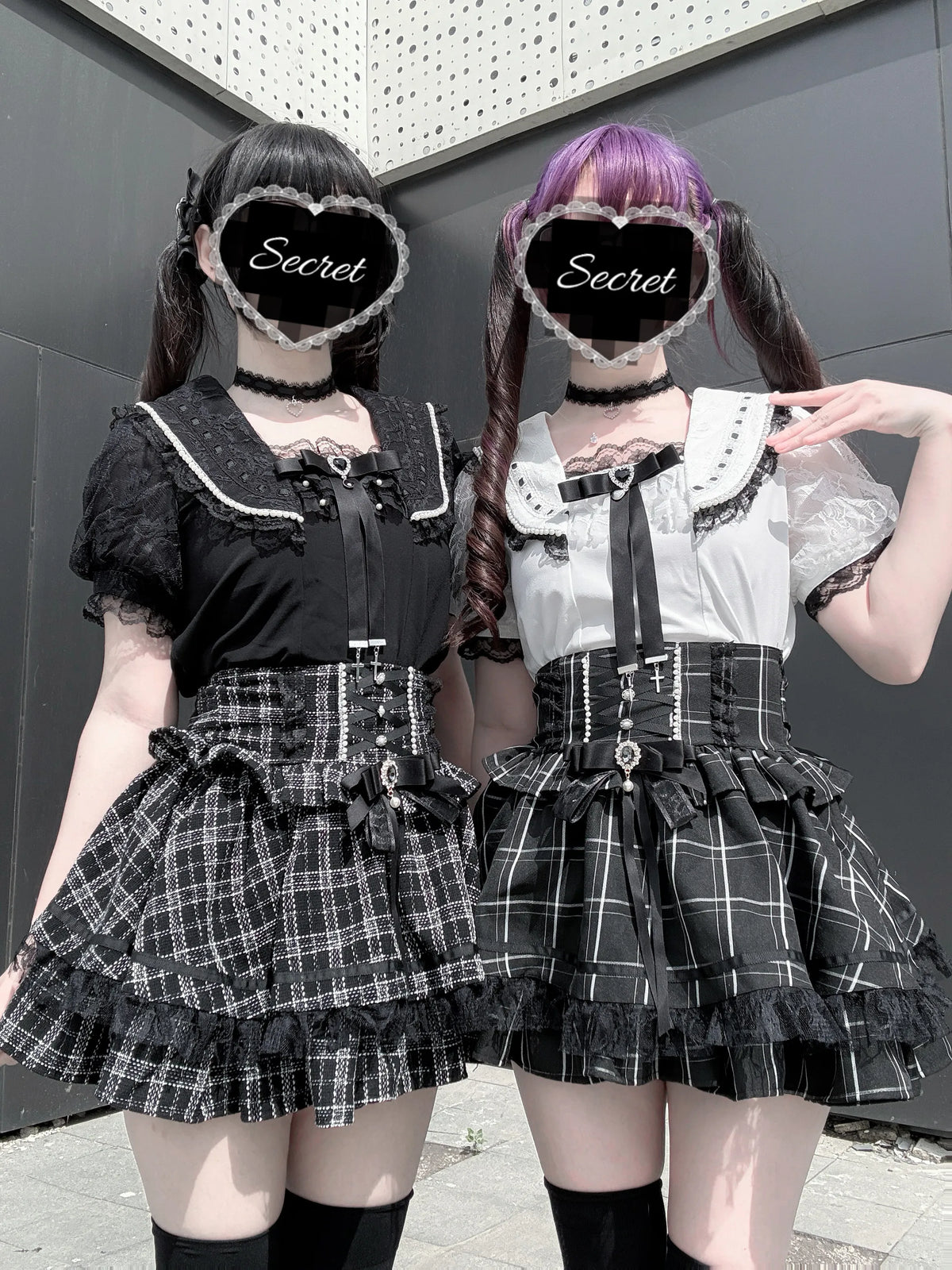 *Skirt* Virtual Heaven Original Design Mass-Produced Japanese-Style Skirt with Bow, Lace, and Pearls, Cute and Adorable