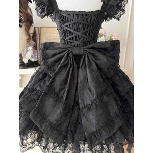 Snow Feather Lolita White Wedding JSK Dress 1310 - LolitaEraBlack JSKSSnow Feather Lolita White Wedding JSK Dress 1310