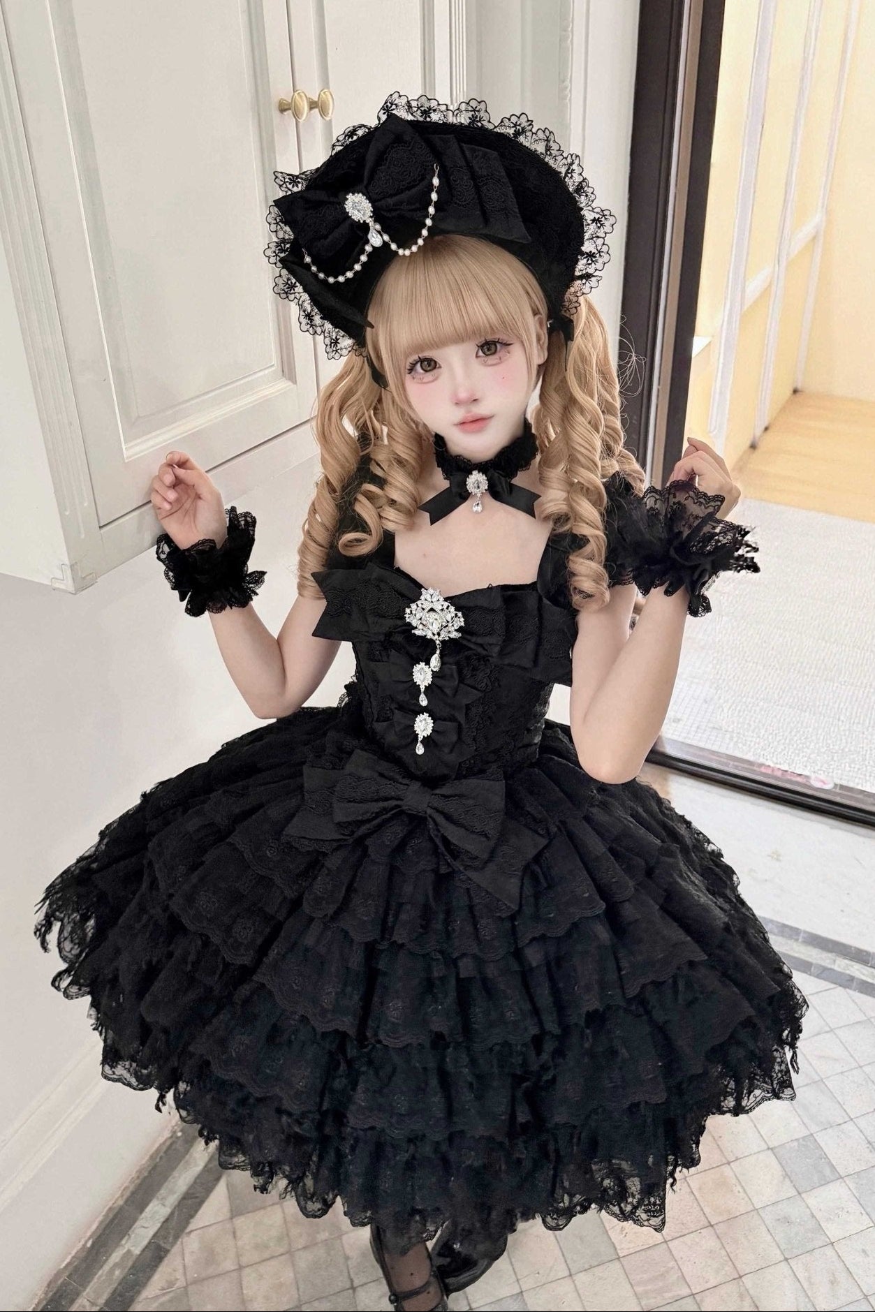 Snow Feather Lolita White Wedding JSK Dress 1310 - LolitaEraWhite JSKSSnow Feather Lolita White Wedding JSK Dress 1310