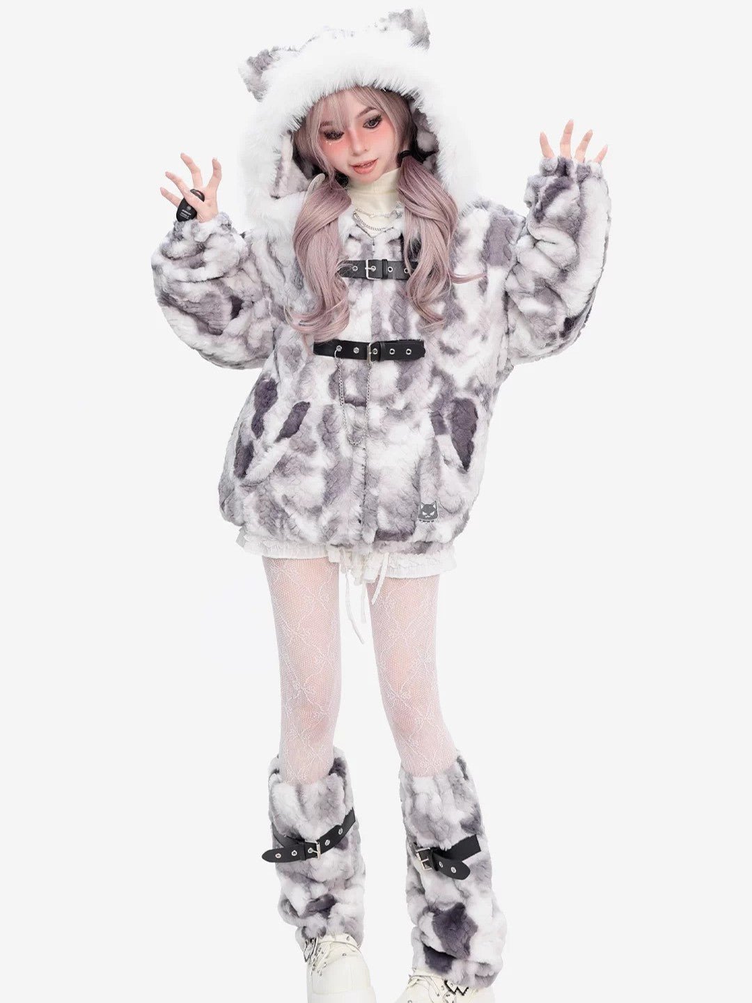 Snow Mountain Gradient Thick Plush Padded Coat - LolitaEraGraySSnow Mountain Gradient Thick Plush Padded Coat