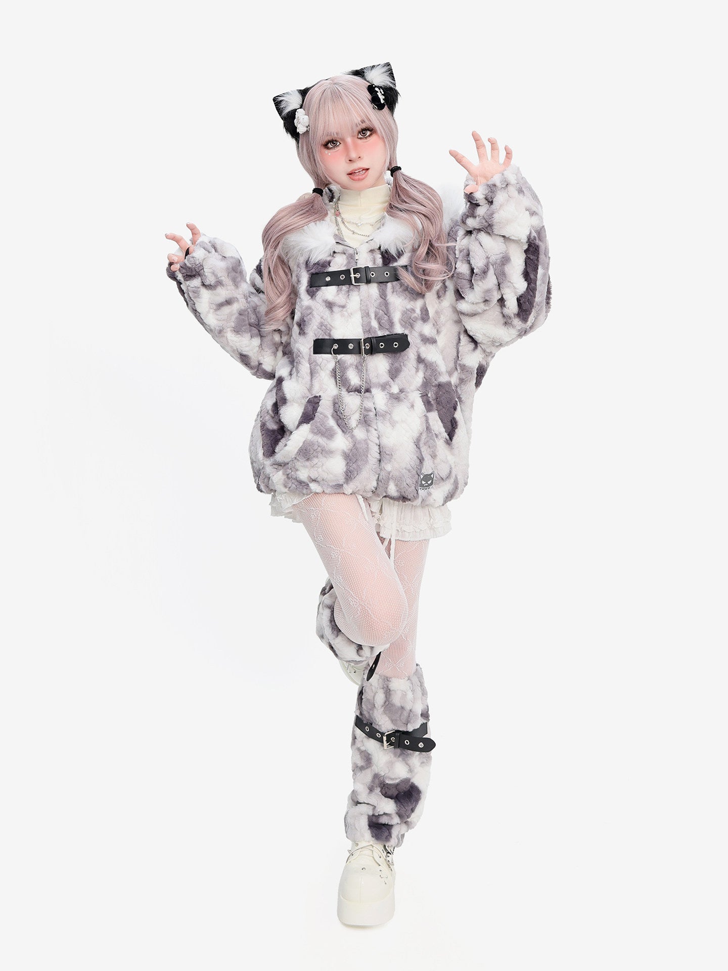 Snow Mountain Gradient Thick Plush Padded Coat - LolitaEraGraySSnow Mountain Gradient Thick Plush Padded Coat