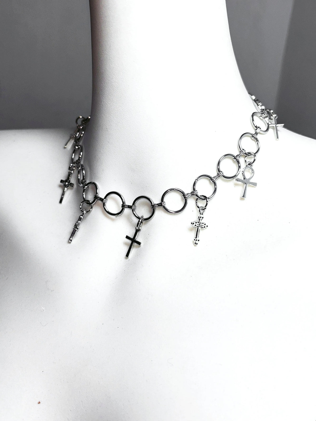 Queen of Tears*TDH Original Wilderness Sparkling Silver Cross Body Chain Hot Girl Hanging Neck Suspender Short Top