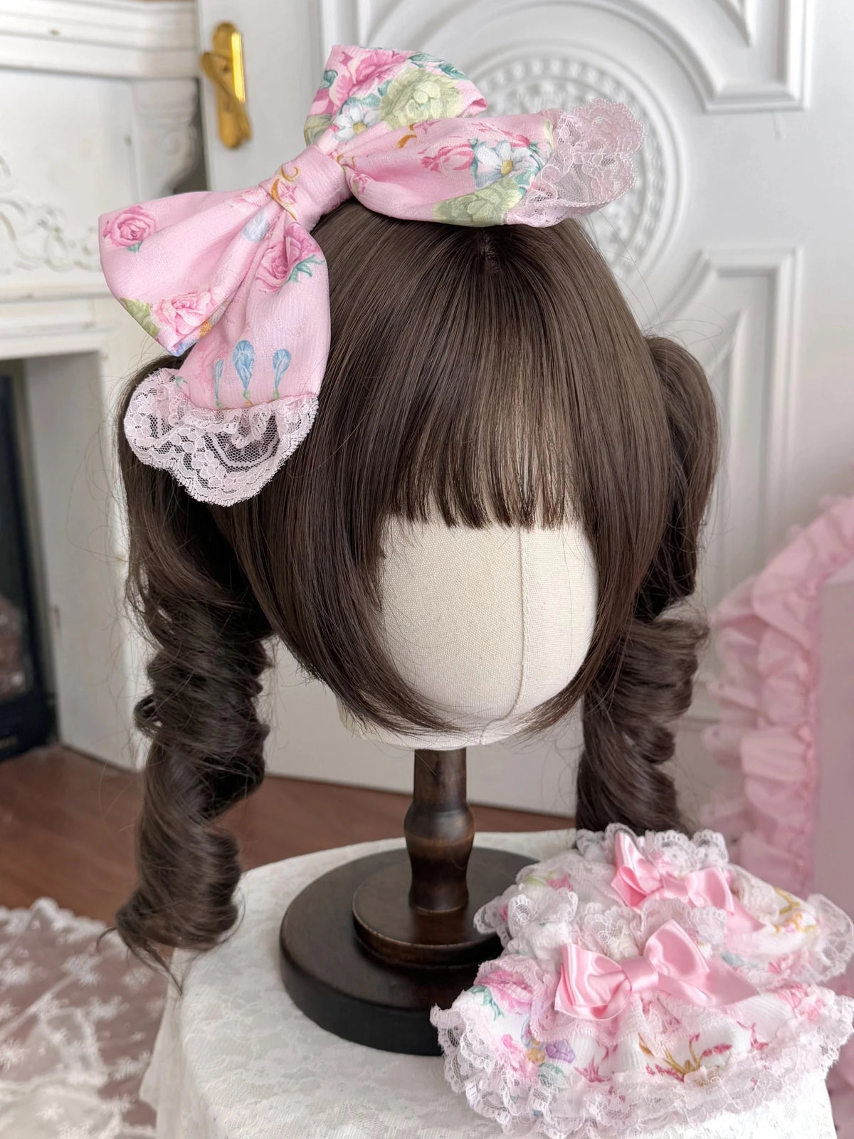 Spring 2025 Vintage Flower Wall Sweet Lolita Accessories Set BNT KC Hair Clips - LolitaEra