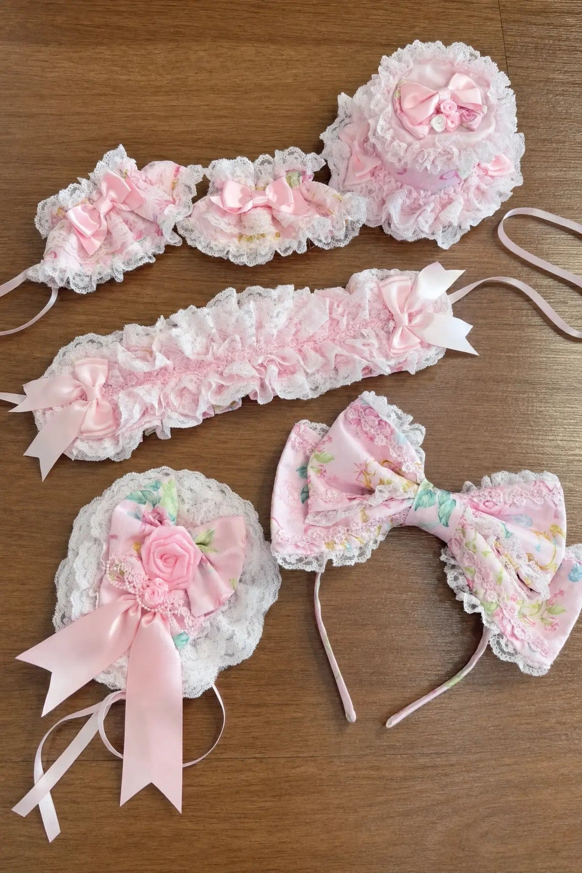 Spring 2025 Vintage Flower Wall Sweet Lolita Accessories Set BNT KC Hair Clips - LolitaEra