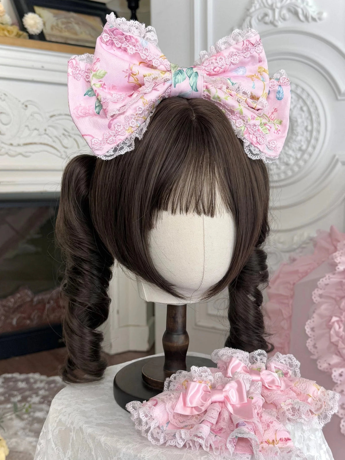 Spring 2025 Vintage Flower Wall Sweet Lolita Accessories Set BNT KC Hair Clips - LolitaEra