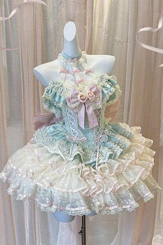 Spring Romance Princess Mint Green JSK - LolitaEraGreen DressSSpring Romance Princess Mint Green JSK