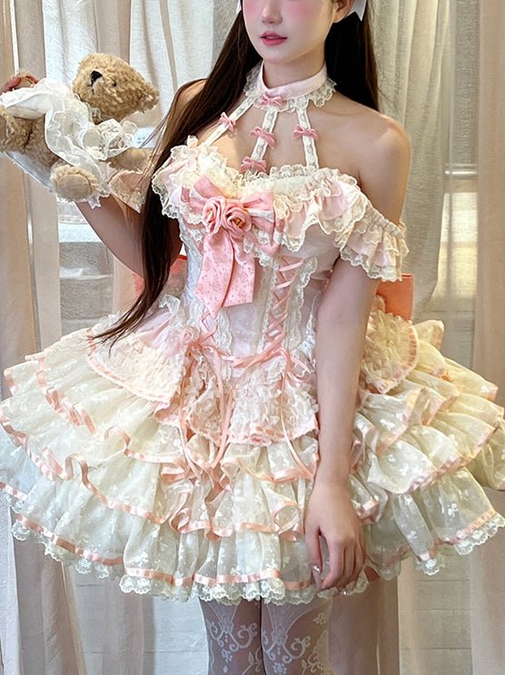 Spring Romance Princess Pink JSK - LolitaEraPink Dress+BowSSpring Romance Princess Pink JSK