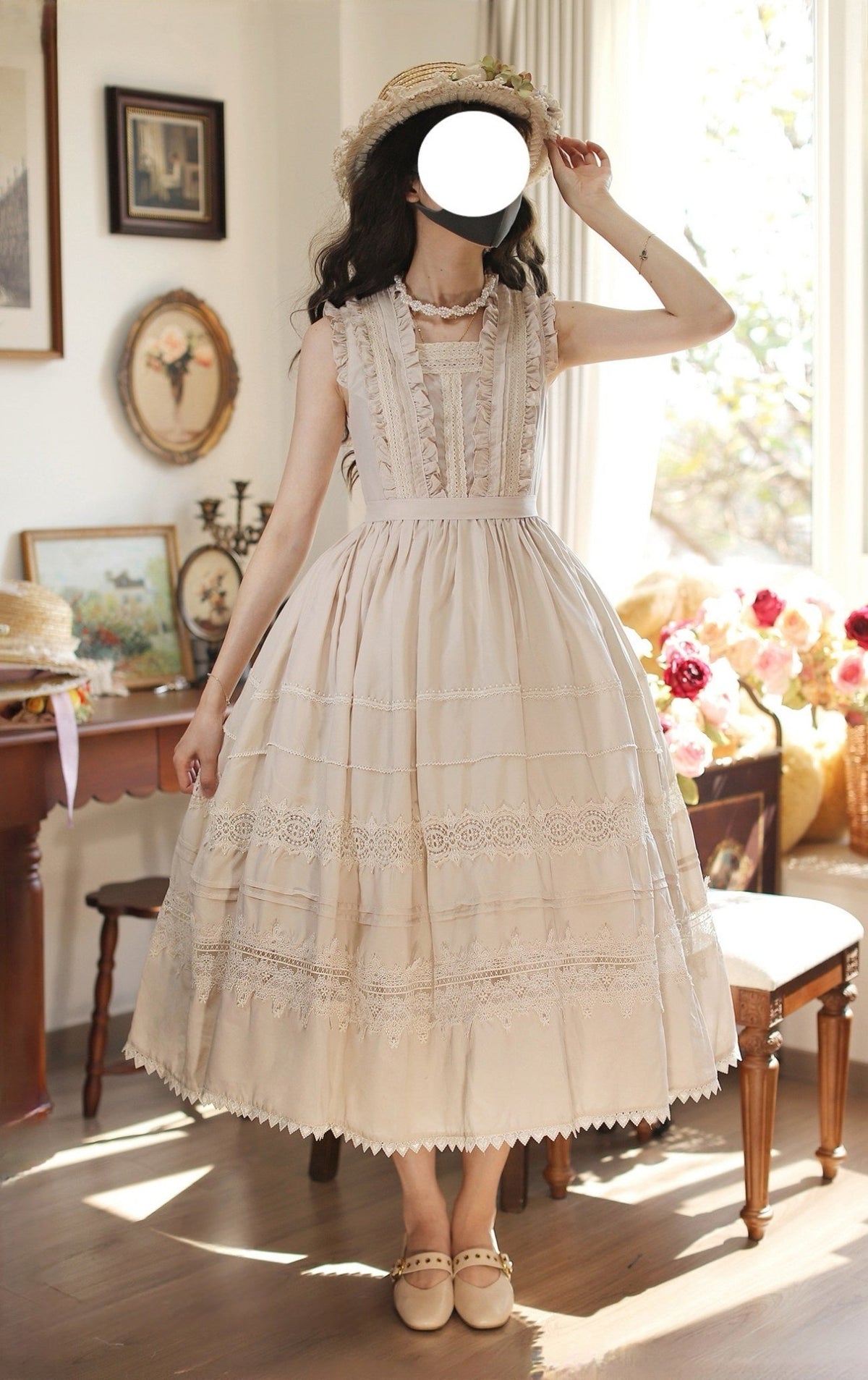Spring Whisper Lolita Solid Color Elegant French JSK Dress - LolitaEra