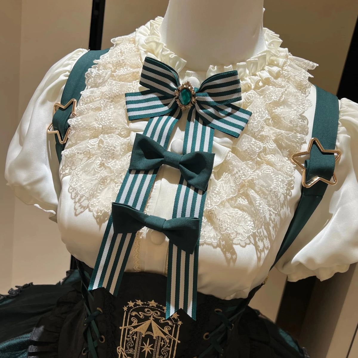 Star Track Academy Stripe Corset Gothic Lolita SK Dress Set - LolitaEra