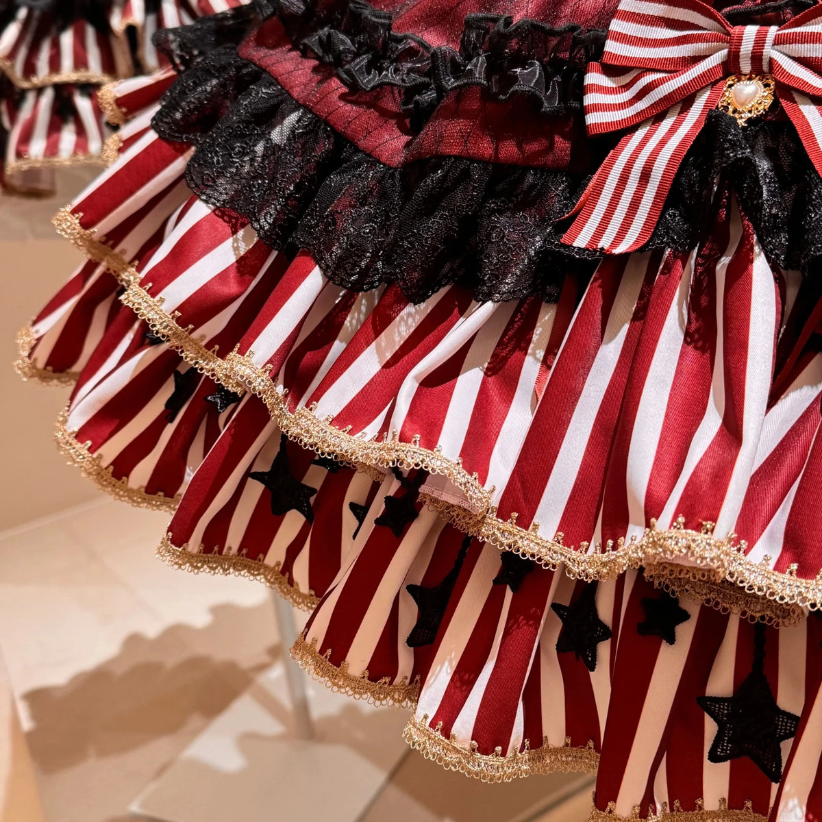 Star Track Academy Stripe Corset Gothic Lolita SK Dress Set - LolitaEra