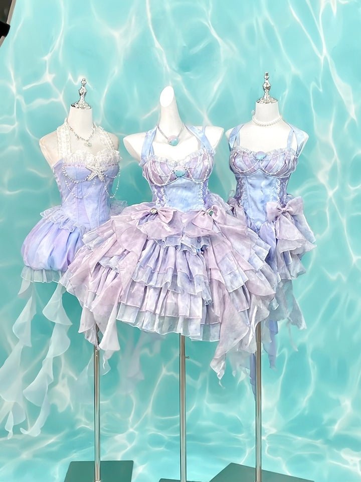 Starlit Mermaid Princess Blue - Purple Dress - LolitaEraDress+ChokerSStarlit Mermaid Princess Blue - Purple Dress