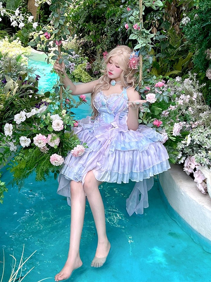 Starlit Mermaid Princess Blue - Purple Dress - LolitaEraDress+ChokerSStarlit Mermaid Princess Blue - Purple Dress