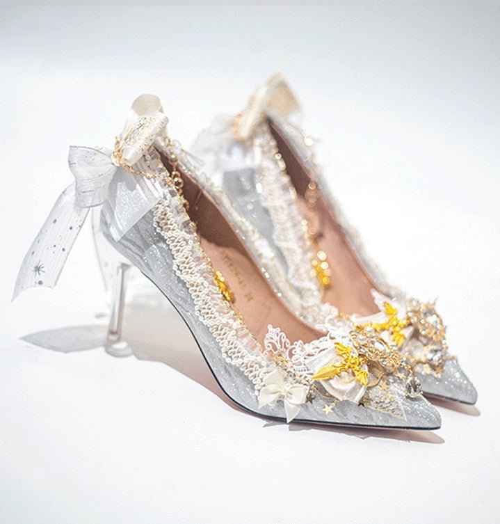 Starlit Shimmer Lolita Pointed - Toe Stiletto Heels LE5103 - LolitaEra7.5CM34Starlit Shimmer Lolita Pointed - Toe Stiletto Heels LE5103