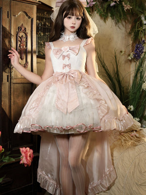 Stellar Weave Dream Lolita Halter JSK Dress - LolitaEraPink JSKSStellar Weave Dream Lolita Halter JSK Dress