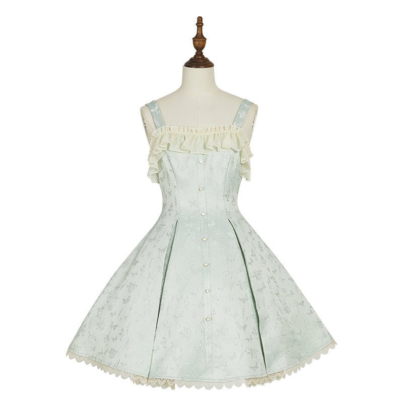 Stellar Weave Dream Lolita Halter JSK Dress - LolitaEraGreen Short JSKXSStellar Weave Dream Lolita Halter JSK Dress