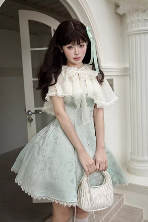 Stellar Weave Dream Lolita Halter JSK Dress - LolitaEraGreen Long JSKXSStellar Weave Dream Lolita Halter JSK Dress