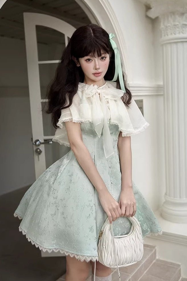 Stellar Weave Dream Lolita Halter JSK Dress - LolitaEraGreen Long JSKXSStellar Weave Dream Lolita Halter JSK Dress