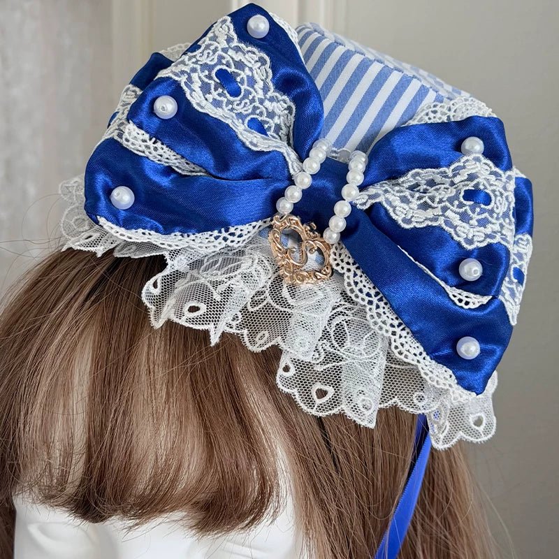Striped Sweetheart Vintage Pearl Pink Lolita OP Dress Set - LolitaEra