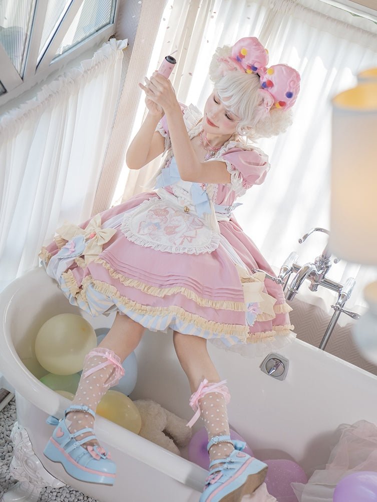 Super Sweet Lolita Girly Pink OP Dress - LolitaEraPink SetSSuper Sweet Lolita Girly Pink OP Dress