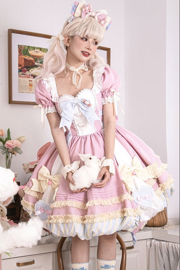 Super Sweet Lolita Girly Pink OP Dress - LolitaEraPink SetSSuper Sweet Lolita Girly Pink OP Dress