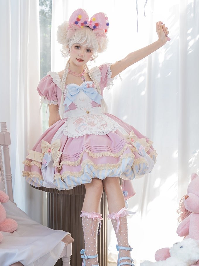 Super Sweet Lolita Girly Pink OP Dress - LolitaEraPink SetSSuper Sweet Lolita Girly Pink OP Dress