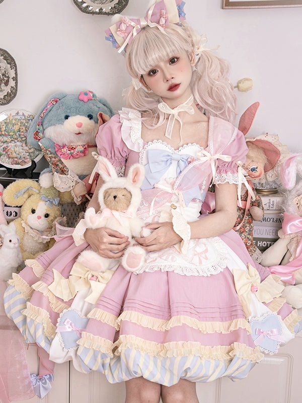Super Sweet Lolita Girly Pink OP Dress - LolitaEraPink SetSSuper Sweet Lolita Girly Pink OP Dress