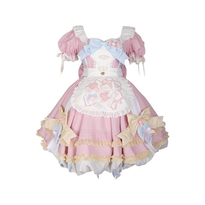 Super Sweet Lolita Girly Pink OP Dress - LolitaEraPink SetSSuper Sweet Lolita Girly Pink OP Dress