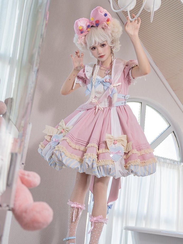 Super Sweet Lolita Girly Pink OP Dress - LolitaEraPink SetSSuper Sweet Lolita Girly Pink OP Dress
