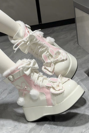 Sweet Cute Lolita Snow Boots 1300 - LolitaEraWhite34Sweet Cute Lolita Snow Boots 1300