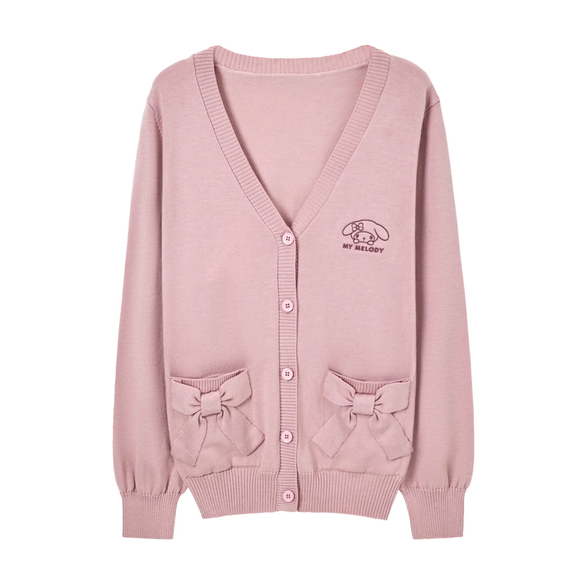 Sweet Korean Style Pink Knit Cardigan Sweater JK Uniform Set Women