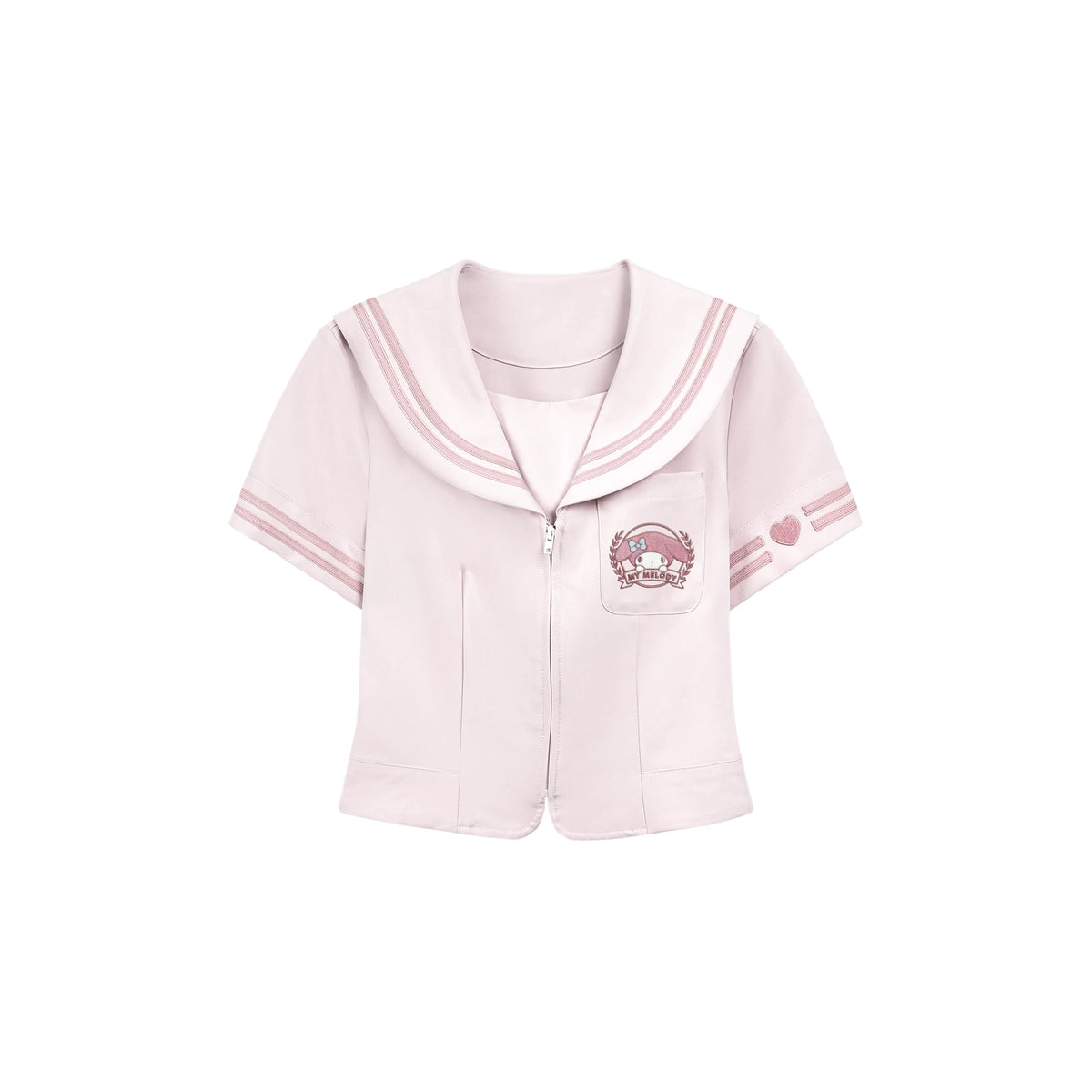 Sweet Korean Style Pink Knit Cardigan Sweater JK Uniform Set Women
