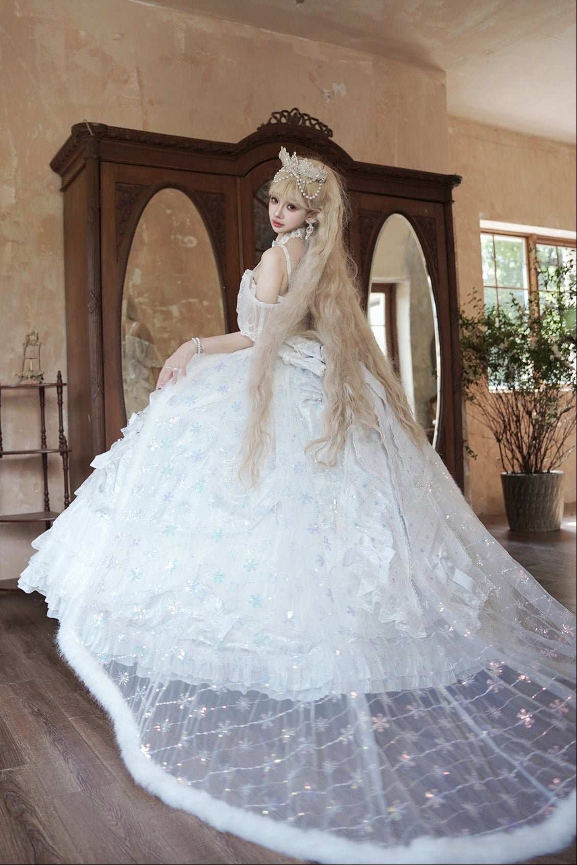 Sweet Lolita Princess White Gown - LolitaEraFive - Piece White SetSSweet Lolita Princess White Gown