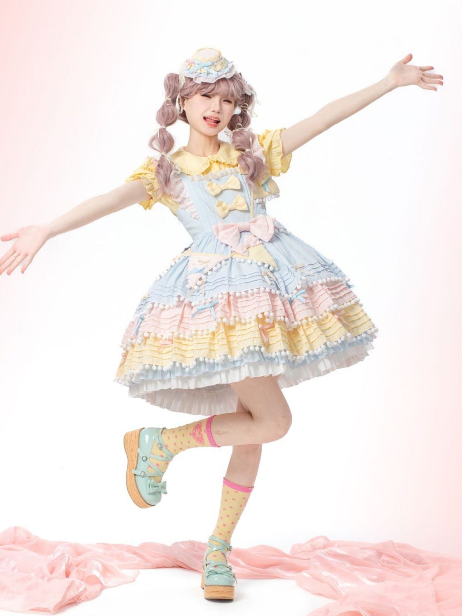 Sweet Macaron Ice Cream Color Lolita Dress - LolitaEra