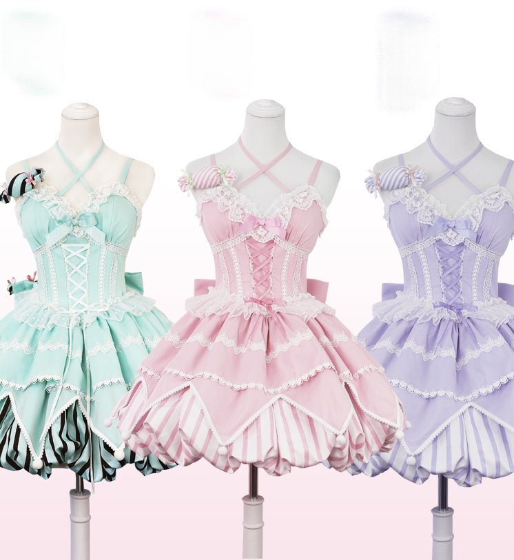 Sweet Pop Star Candy Jumper Dress - LolitaEraMint green JSKSSweet Pop Star Candy Jumper Dress