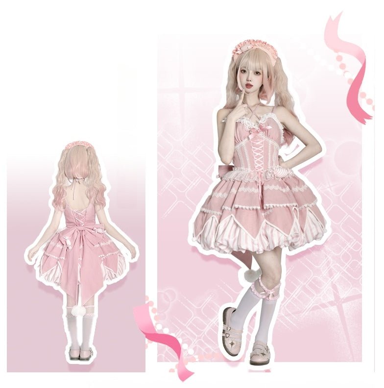 Sweet Pop Star Candy Jumper Dress - LolitaEraPurple JSKSSweet Pop Star Candy Jumper Dress