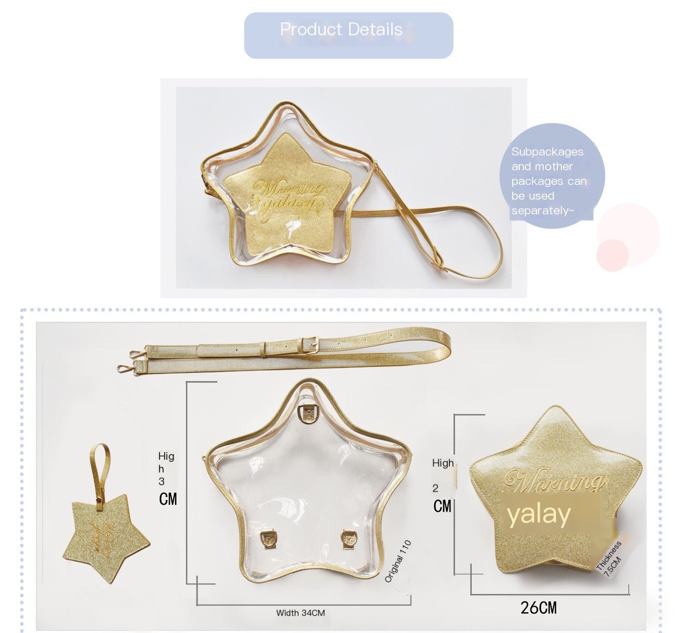 Sweet Star Parent - Child Ita Bag 1278 - LolitaEraPurpleSweet Star Parent - Child Ita Bag 1278