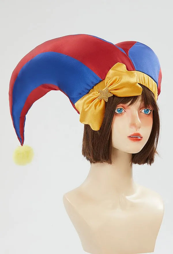 TADC Clown Girl Pomni Cosplay Costume Blue Red Jumpsuit and Hat with Gloves and Socks