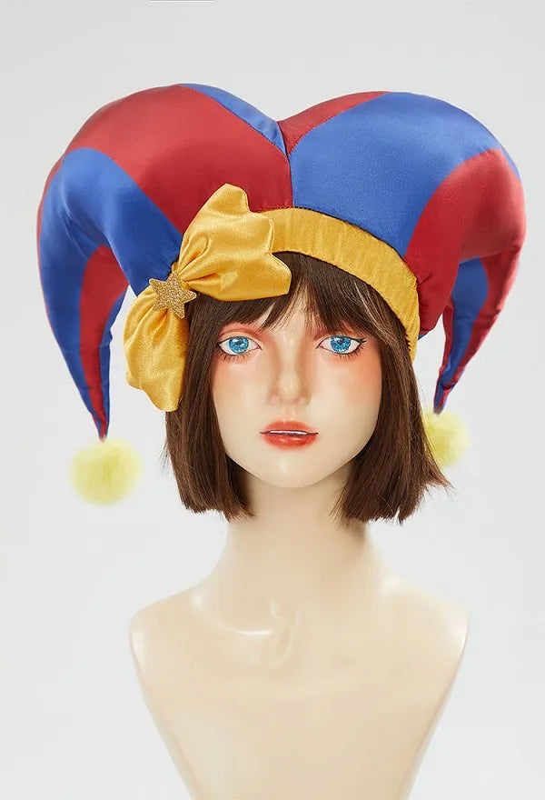 TADC Clown Girl Pomni Cosplay Costume Blue Red Jumpsuit and Hat with Gloves and Socks