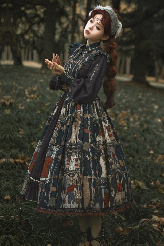 Tarot Card Royal Lolita OP Dress Set 1233 - LolitaEraBlack SetSTarot Card Royal Lolita OP Dress Set 1233
