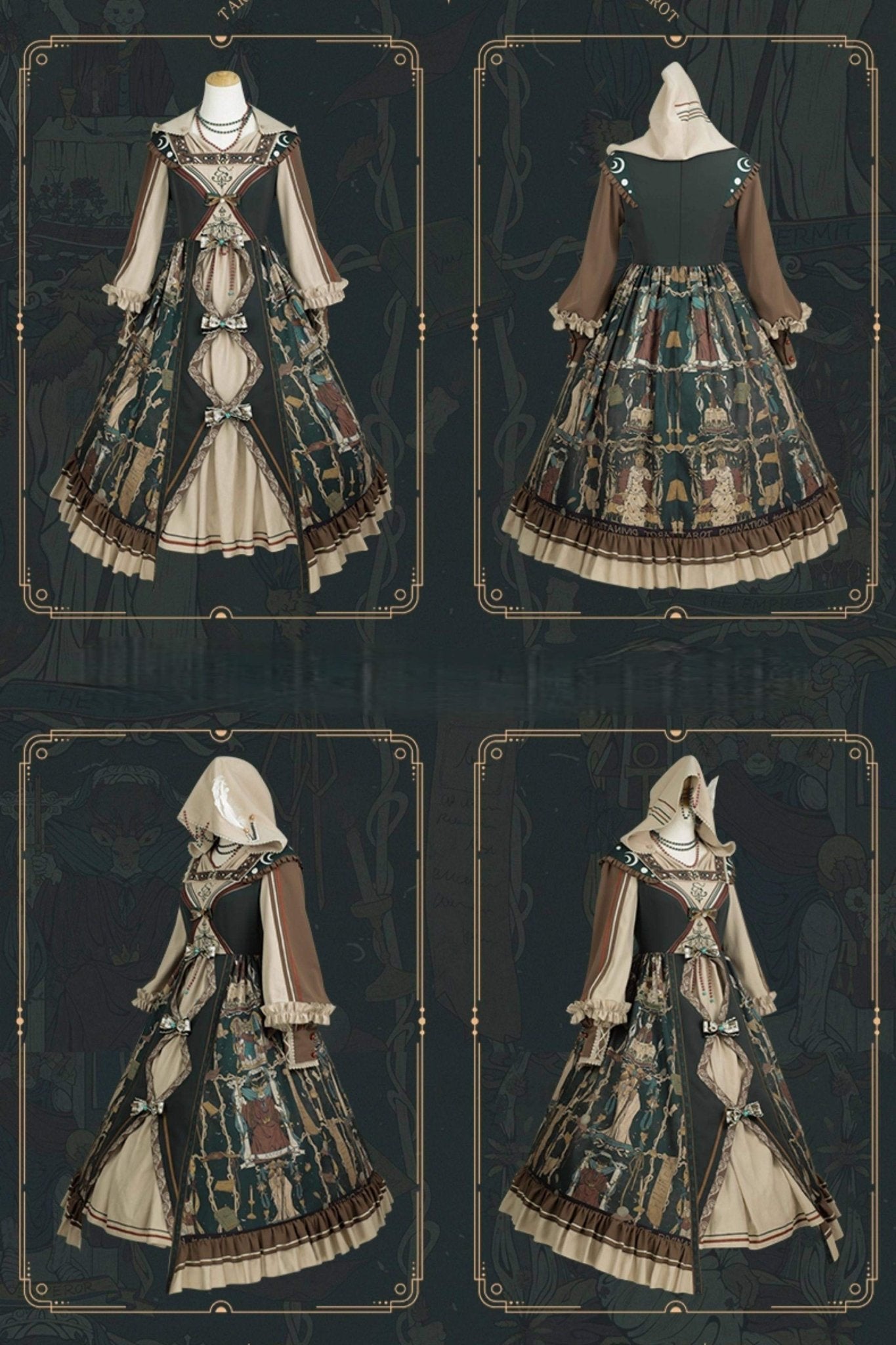 Tarot Card Royal Lolita OP Dress Set 1233 - LolitaEraBlack SetSTarot Card Royal Lolita OP Dress Set 1233