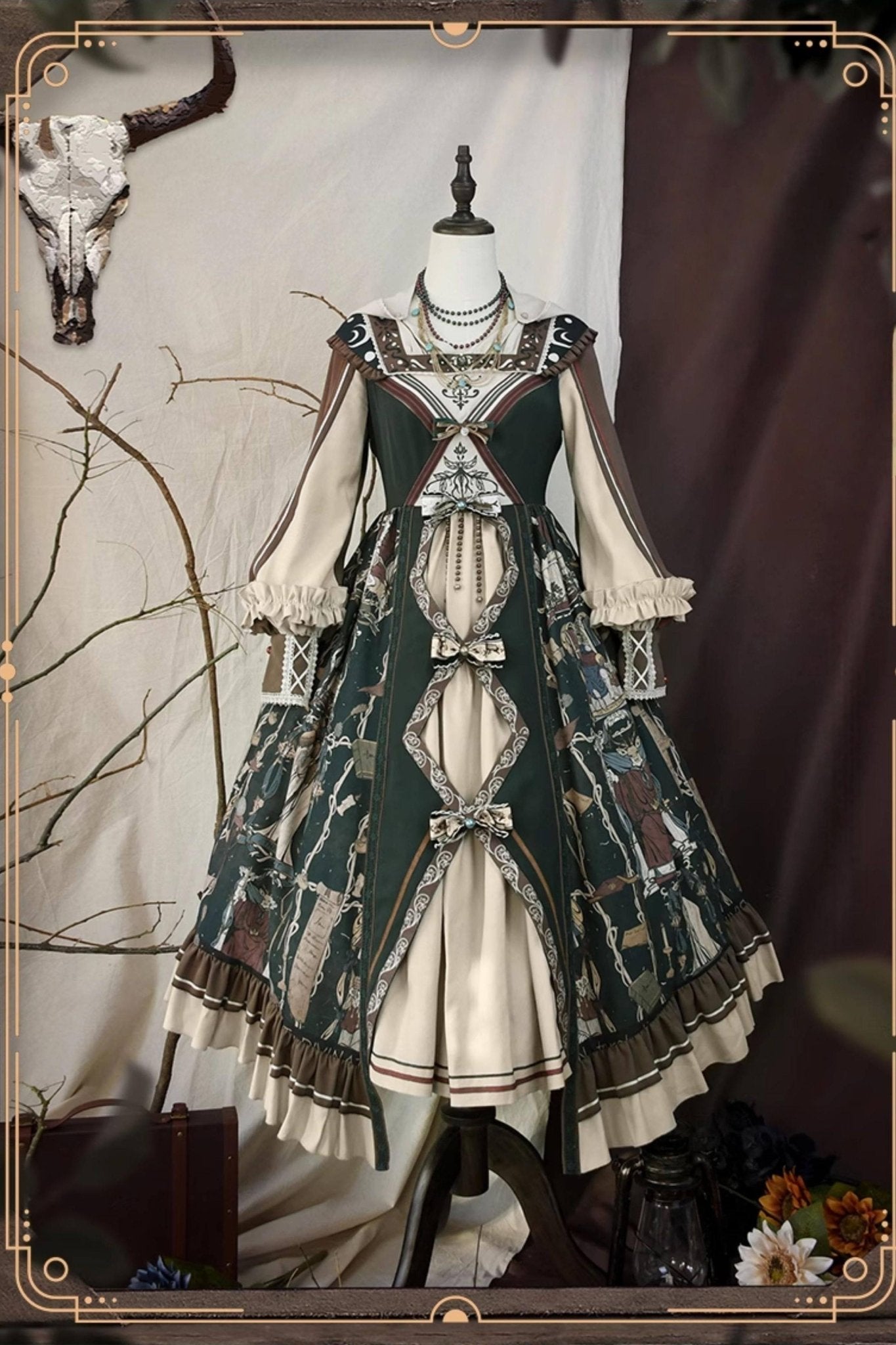 Tarot Card Royal Lolita OP Dress Set 1233 - LolitaEraBlack SetSTarot Card Royal Lolita OP Dress Set 1233