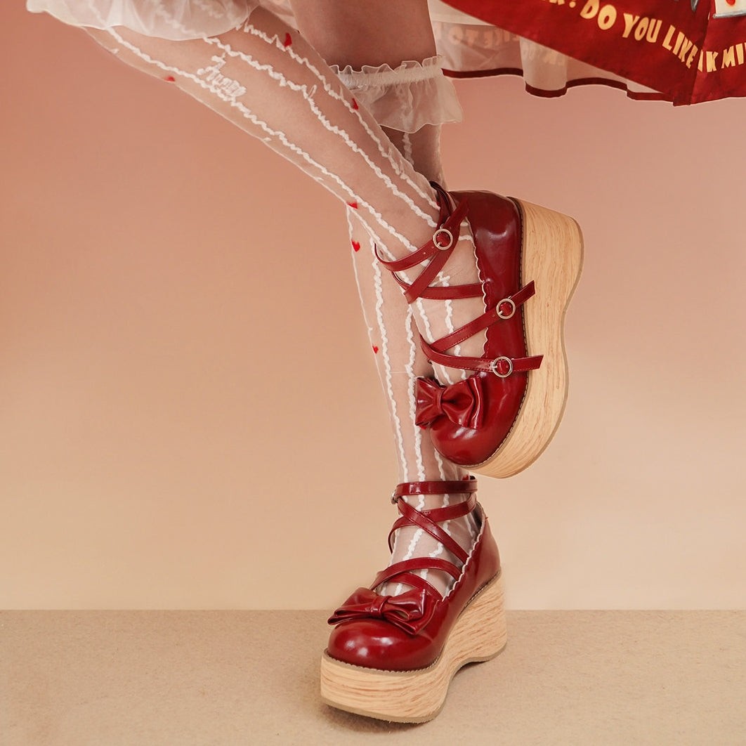 Tarta Tower Japanese Lolita Round‑Toe Platform Shoes - LolitaEra