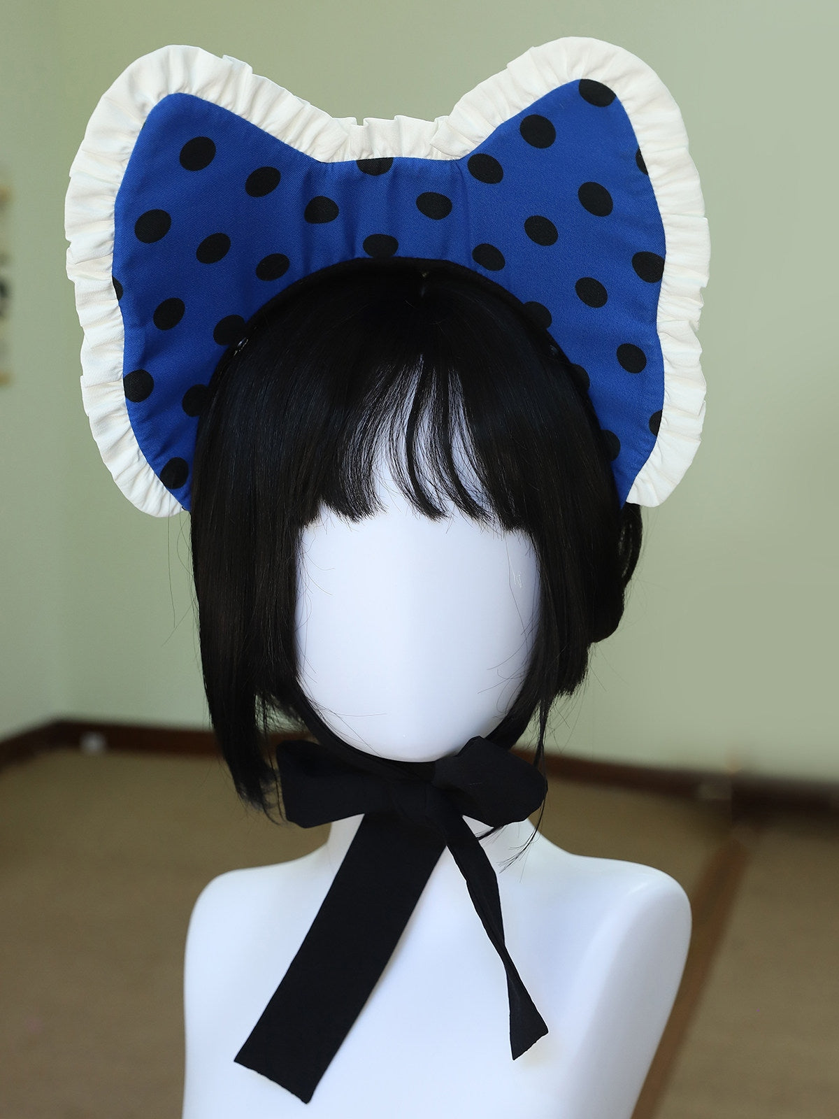 Tea Cup Meow Blue Navy Cat Ear Hat Paw Gloves Apron Sweet Lolita Accessories - LolitaEra